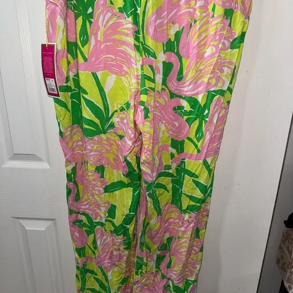 Lilly Pulitzer for Target Pink and Green Wide Leg Pants - Picture 3 of 3